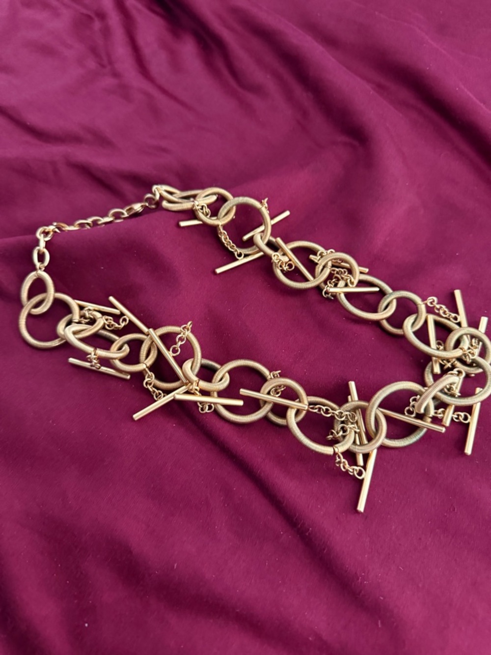 Gold Link Toggle Necklace - Women Jewelry